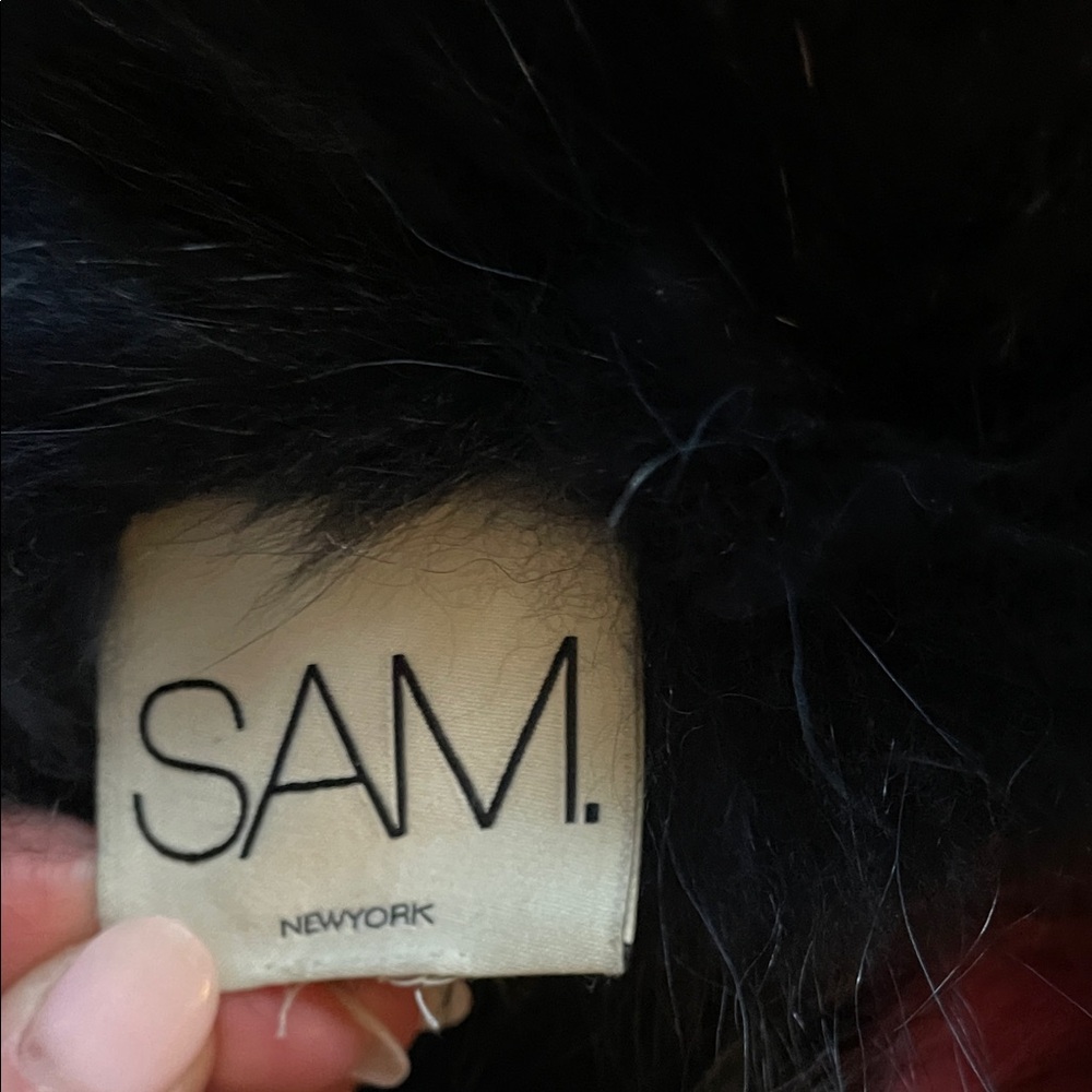 SAM. Mini Limelight Fox Fur Reversible Vest with Army Green Parka Size M - Picture 3 of 15